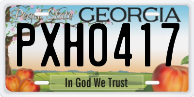GA license plate PXH0417