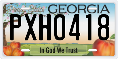 GA license plate PXH0418