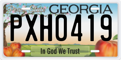 GA license plate PXH0419