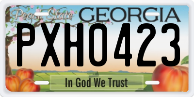 GA license plate PXH0423