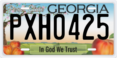 GA license plate PXH0425
