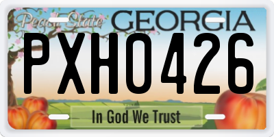 GA license plate PXH0426