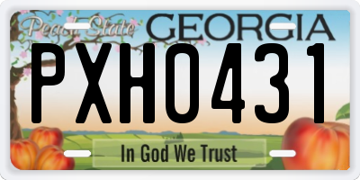 GA license plate PXH0431
