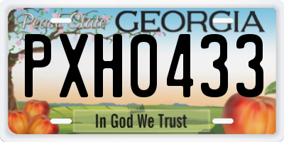 GA license plate PXH0433