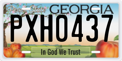 GA license plate PXH0437