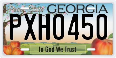 GA license plate PXH0450