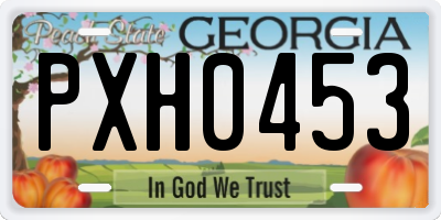 GA license plate PXH0453