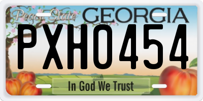 GA license plate PXH0454