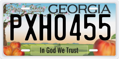 GA license plate PXH0455