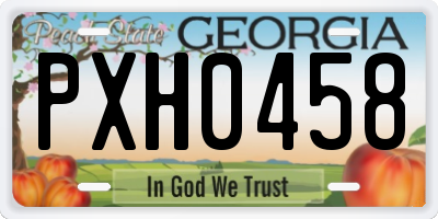 GA license plate PXH0458