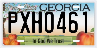 GA license plate PXH0461