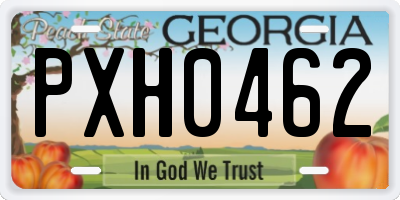 GA license plate PXH0462