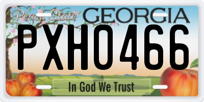 GA license plate PXH0466