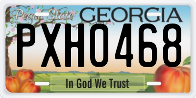 GA license plate PXH0468