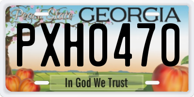 GA license plate PXH0470