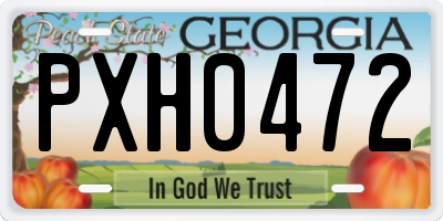 GA license plate PXH0472
