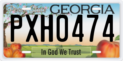 GA license plate PXH0474