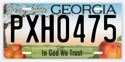GA license plate PXH0475