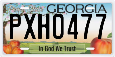 GA license plate PXH0477