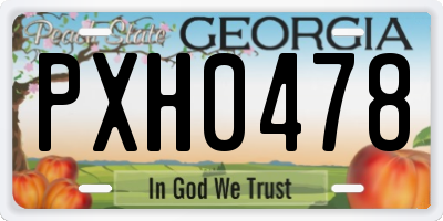 GA license plate PXH0478