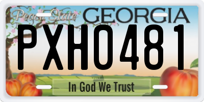 GA license plate PXH0481