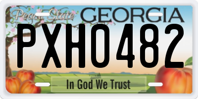 GA license plate PXH0482