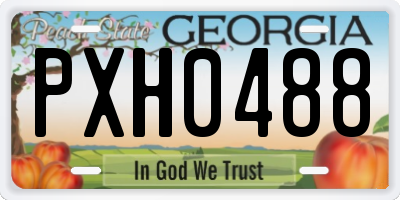 GA license plate PXH0488
