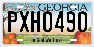 GA license plate PXH0490