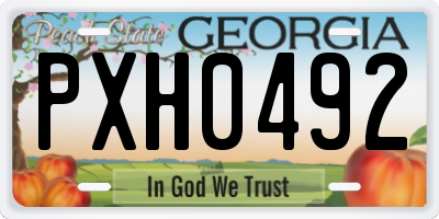 GA license plate PXH0492
