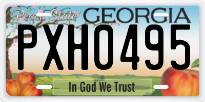 GA license plate PXH0495