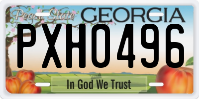 GA license plate PXH0496
