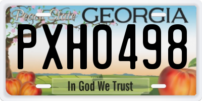 GA license plate PXH0498
