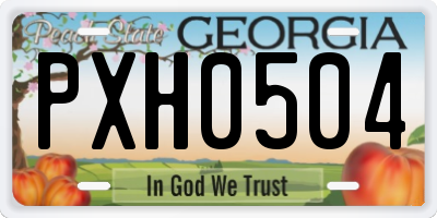 GA license plate PXH0504