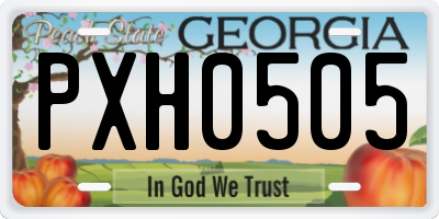 GA license plate PXH0505