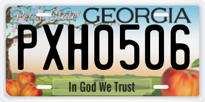 GA license plate PXH0506