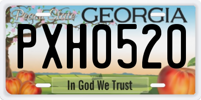 GA license plate PXH0520