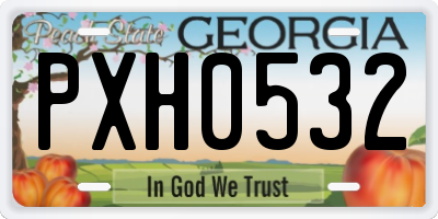 GA license plate PXH0532