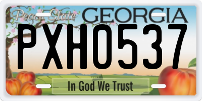 GA license plate PXH0537