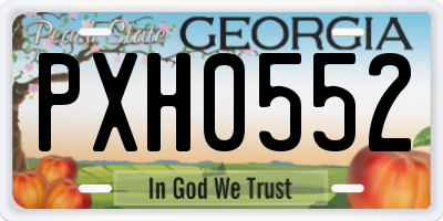 GA license plate PXH0552