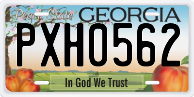 GA license plate PXH0562