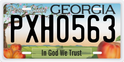 GA license plate PXH0563