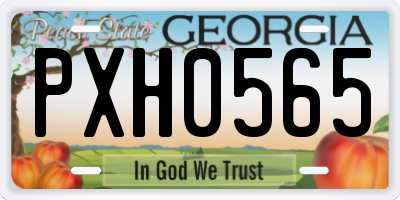 GA license plate PXH0565