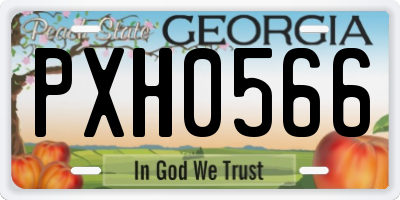 GA license plate PXH0566