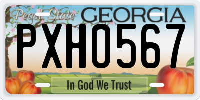 GA license plate PXH0567