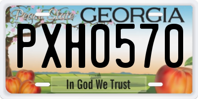 GA license plate PXH0570