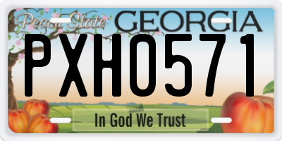 GA license plate PXH0571