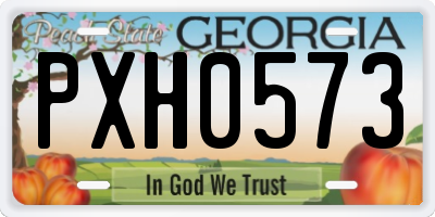 GA license plate PXH0573
