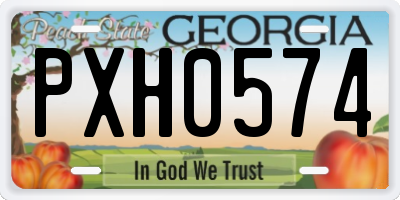GA license plate PXH0574