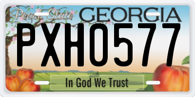 GA license plate PXH0577