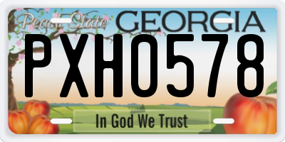 GA license plate PXH0578
